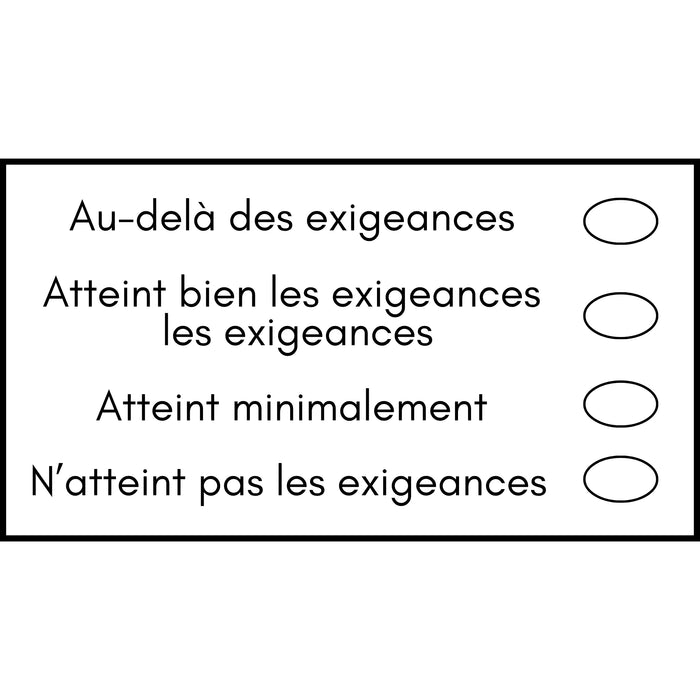 Étampе pour enseignant « Exigences quatre critères »