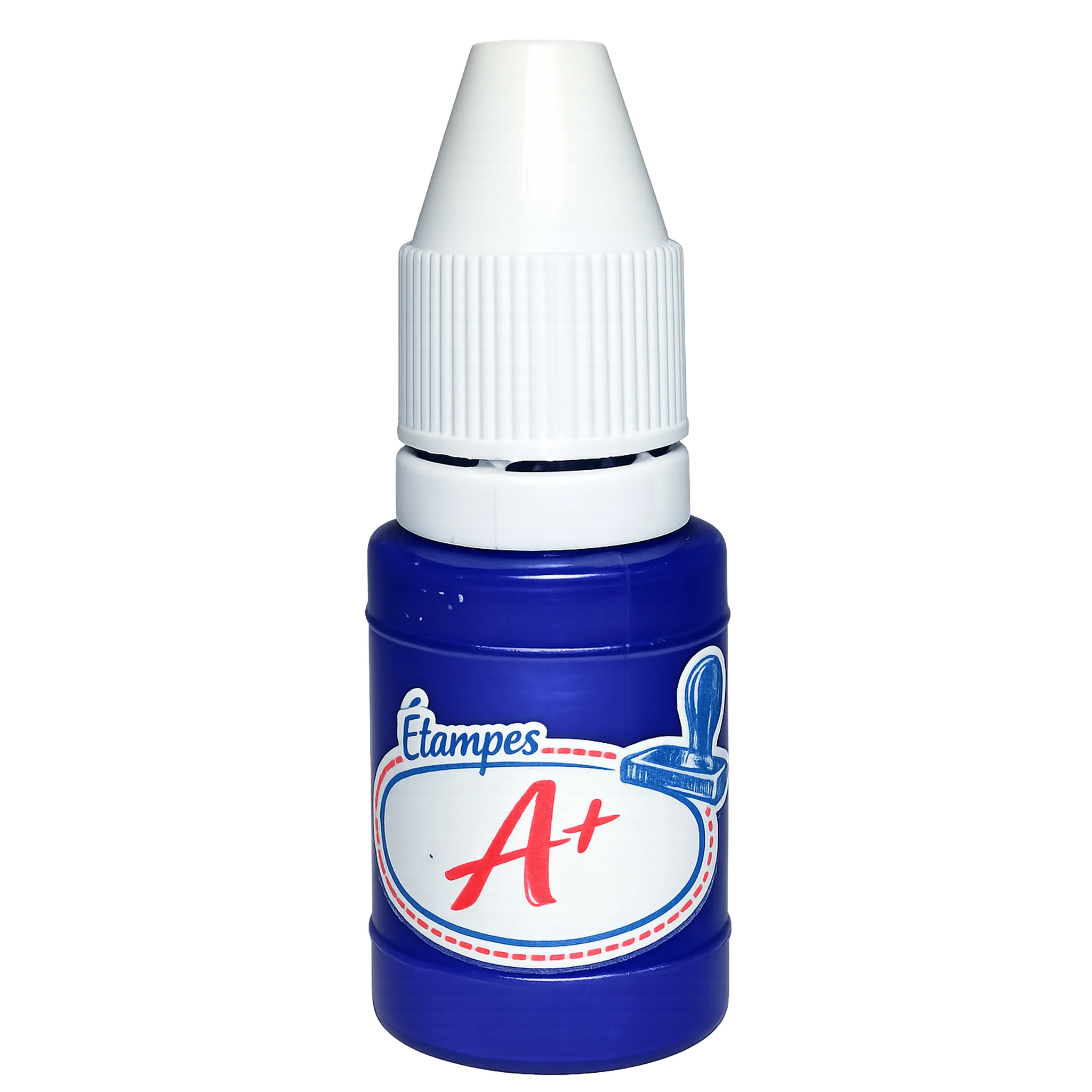 Bouteille d’encre bleue de recharge pour étampes d’enseignant Étampes A+
