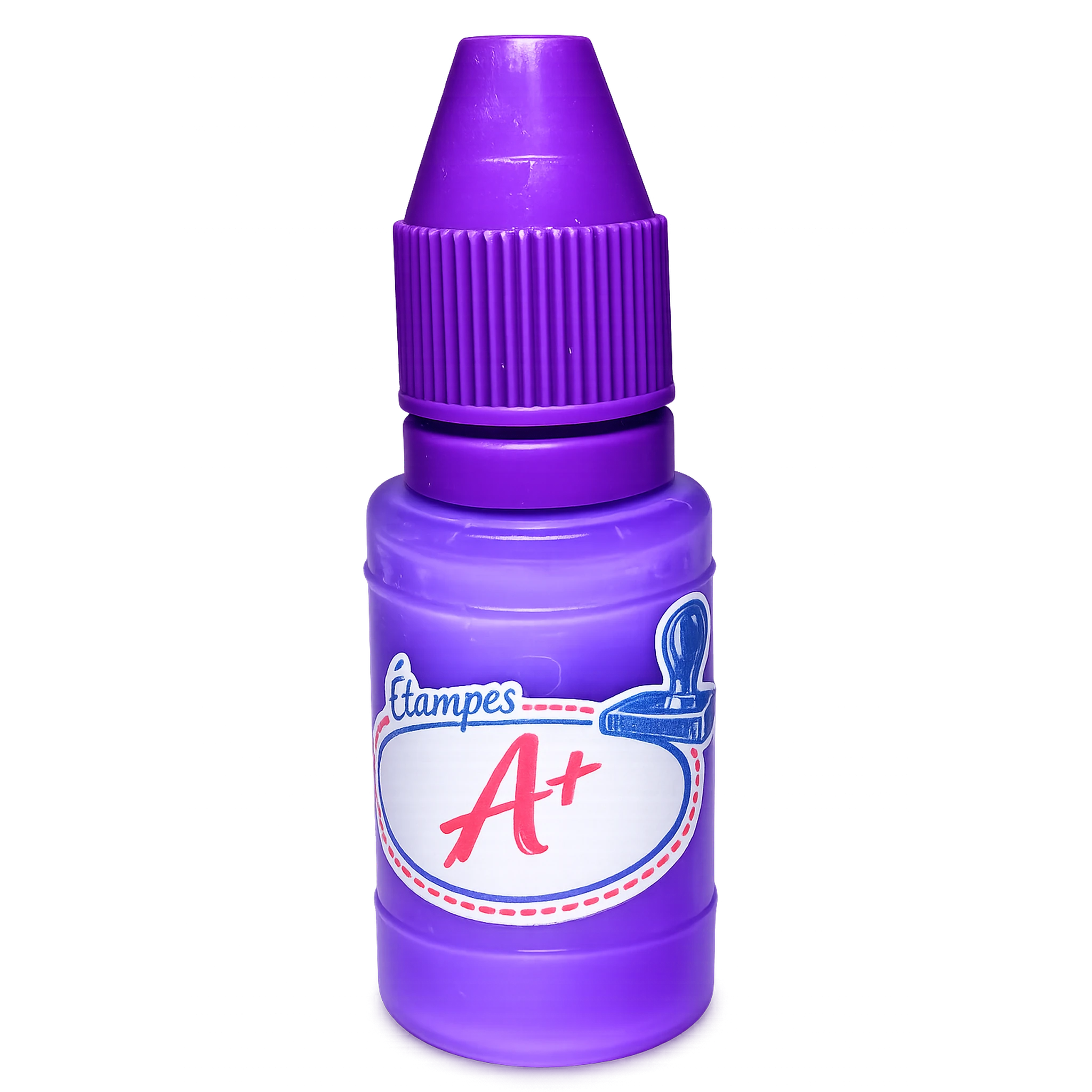 Bouteille d’encre mauve de recharge pour étampes d’enseignant Étampes A+