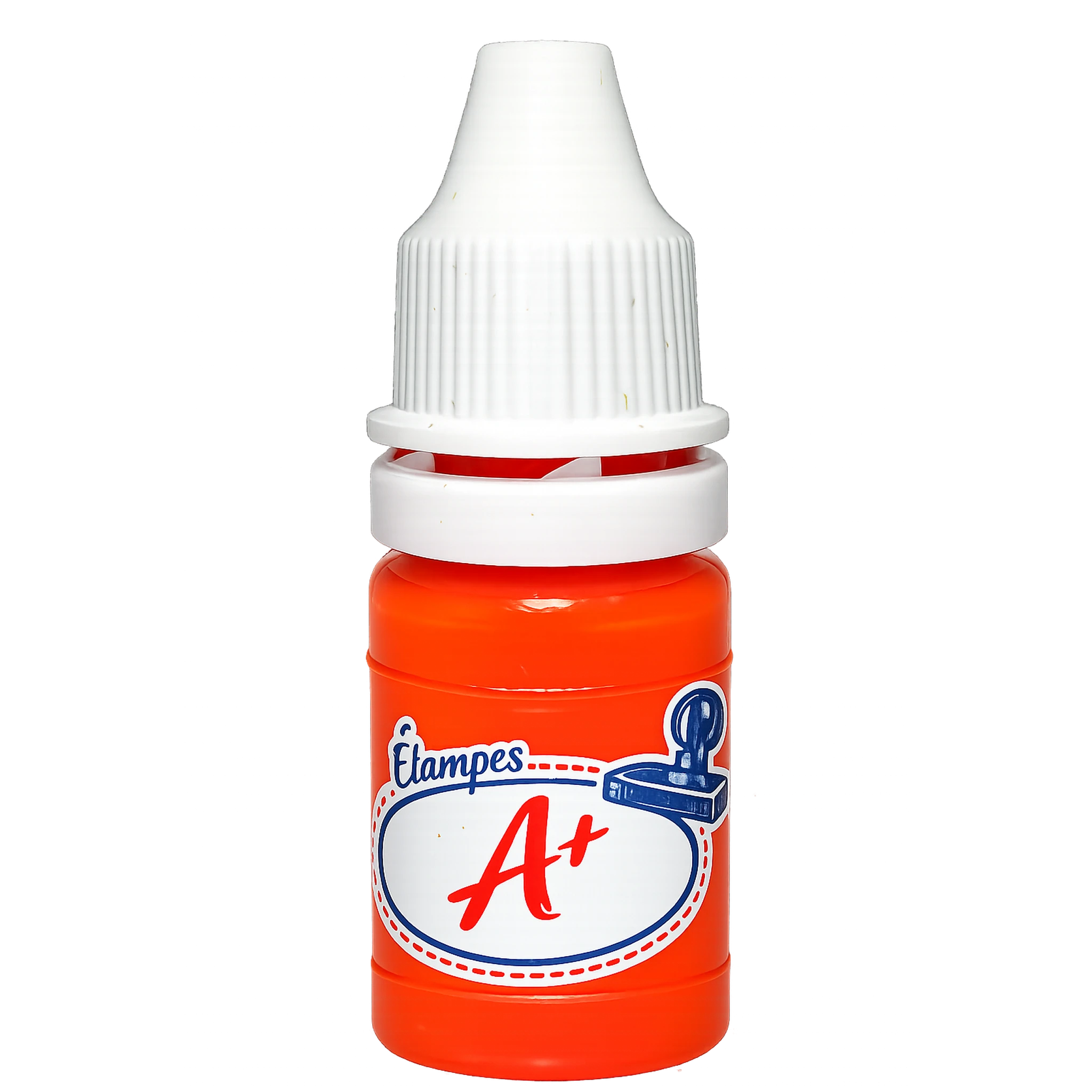 Bouteille d’encre orange de recharge pour étampes d’enseignant Étampes A+