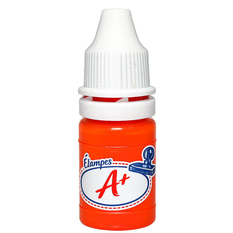Bouteille d’encre orange de recharge pour étampes d’enseignant Étampes A+