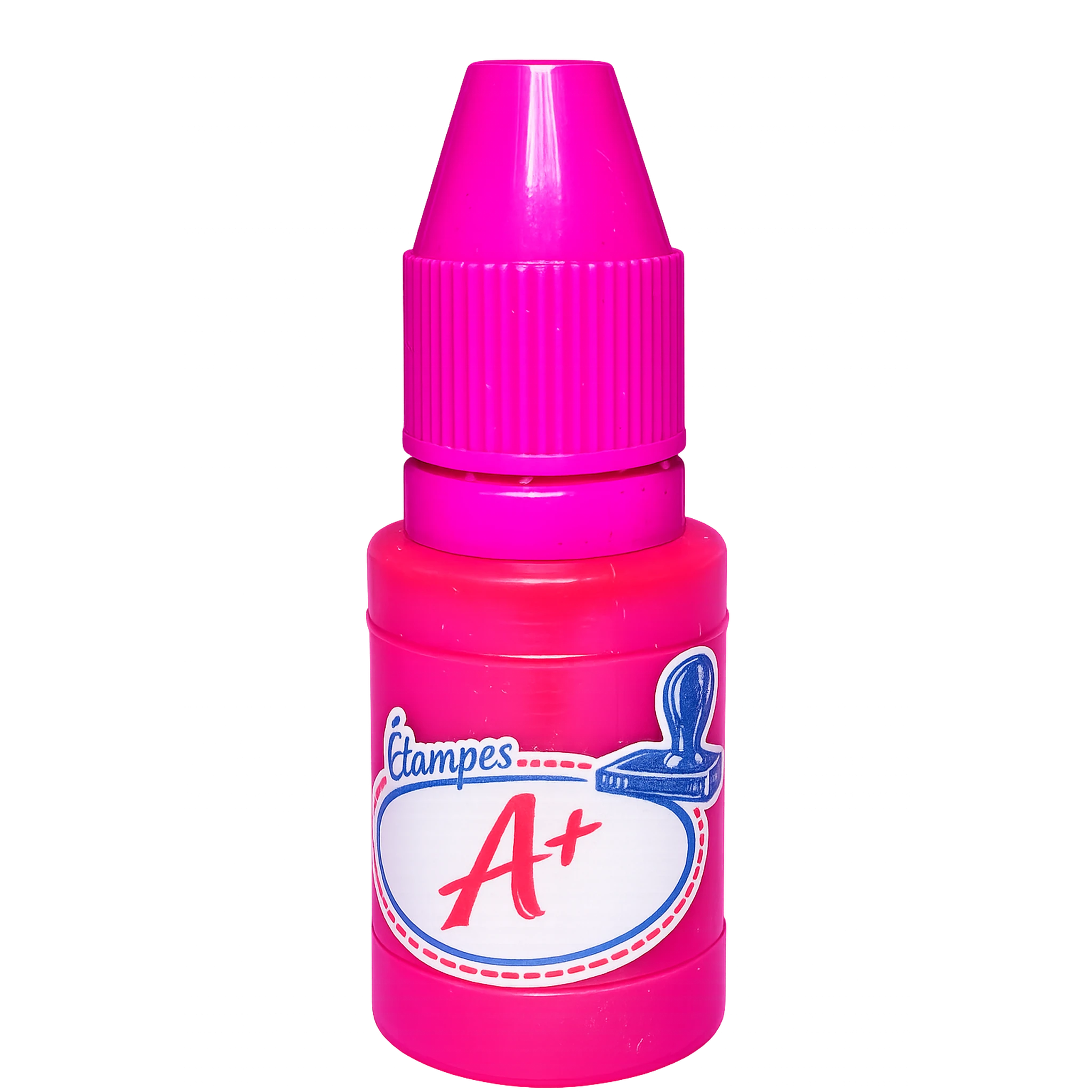 Bouteille d’encre rose de recharge pour étampes d’enseignant Étampes A+