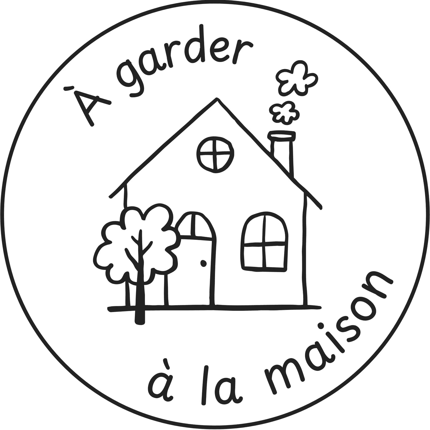 Étampе pour enseignant « À garder à la maison » - encre noire