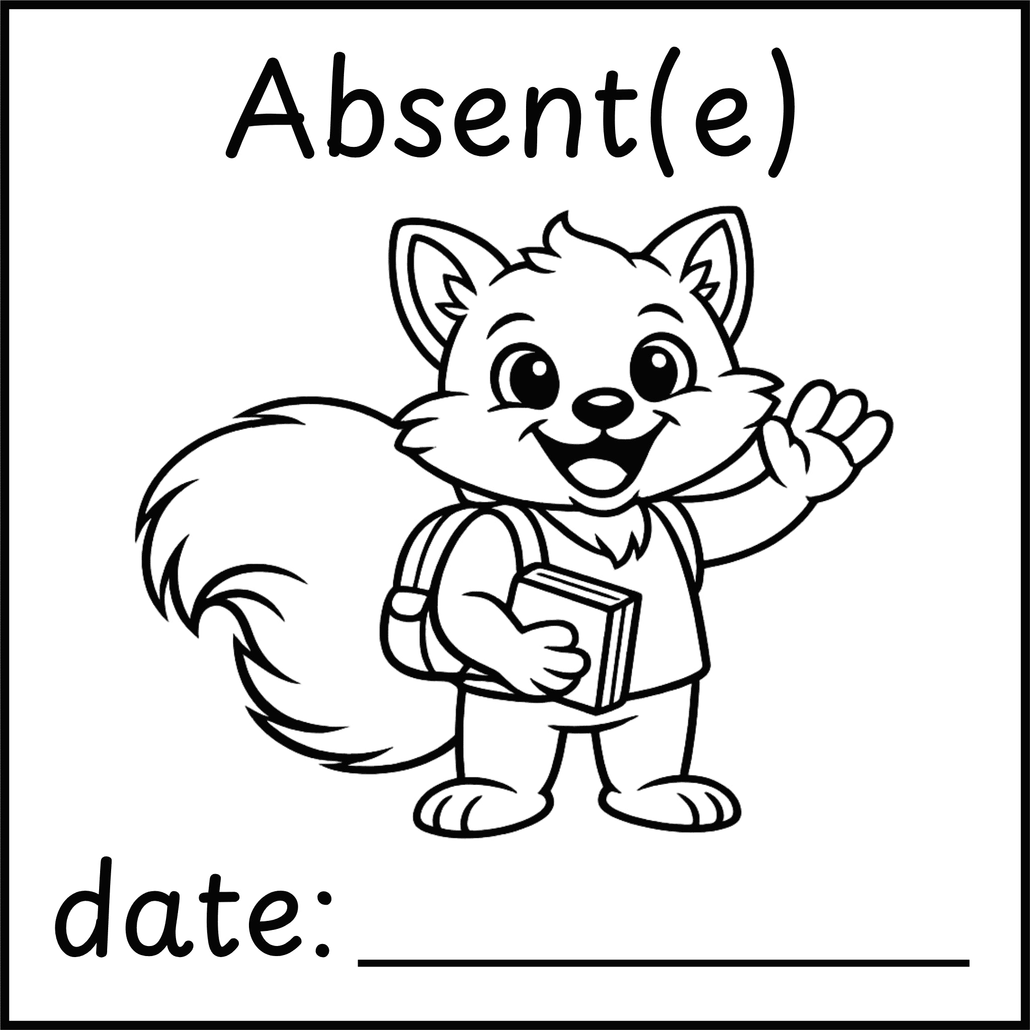Étampе pour enseignant « Absent »