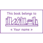 Étampе pour enseignant en anglais « This book belongs to » personnalisée avec un nom