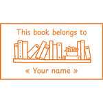 Étampе pour enseignant en anglais « This book belongs to » personnalisée avec un nom