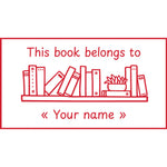 Étampе pour enseignant en anglais « This book belongs to » personnalisée avec un nom