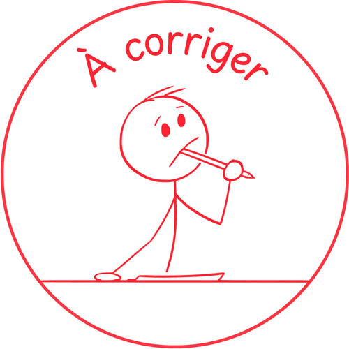 Étampe pour enseignant « À corriger » – encre rouge