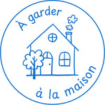 Étampe pour enseignant « À garder à la maison » – encre bleue
