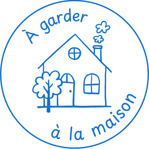 Étampe pour enseignant « À garder à la maison » – encre bleue