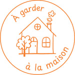 Étampe pour enseignant « À garder à la maison » – encre orange