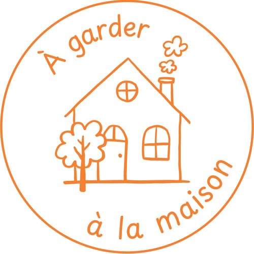 Étampe pour enseignant « À garder à la maison » – encre orange