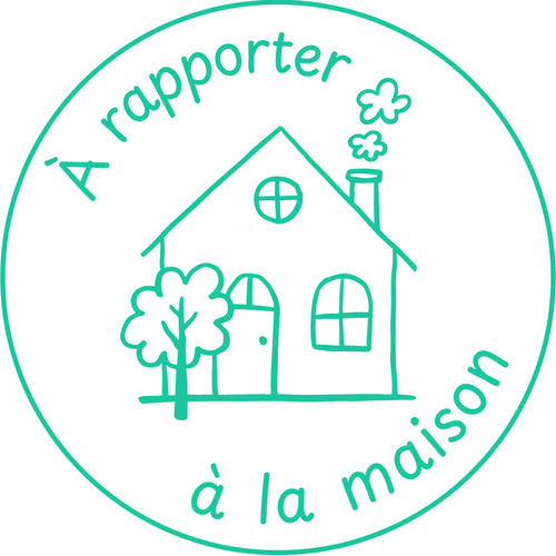 Étampe pour enseignant « À rapporter à la maison » – encre verte