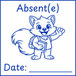 Étampe pour enseignant « Absent » – encre bleue