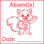 Étampe pour enseignant « Absent » – encre rouge