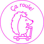 Étampe pour enseignant « Ça roule! » – encre rose