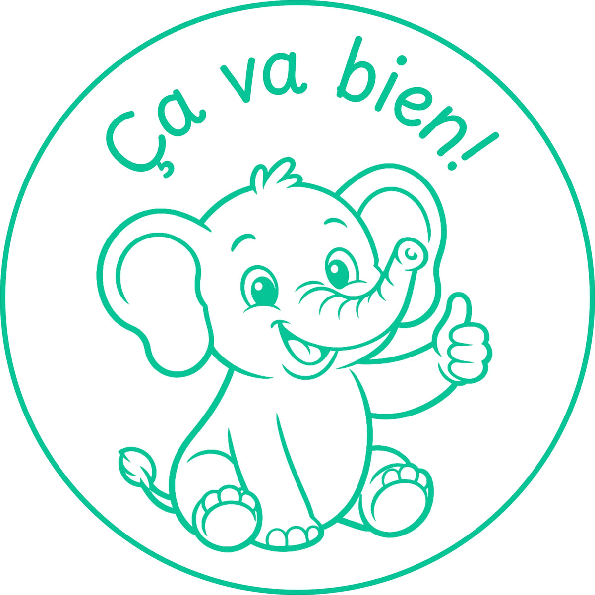 Étampe pour enseignant « Ça va bien! » – encre verte