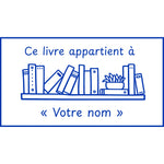 Étampe pour enseignant « Ce livre appartient à » – encre bleue