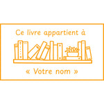 Étampe pour enseignant « Ce livre appartient à » – encre orange