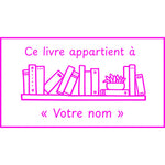 Étampe pour enseignant « Ce livre appartient à » – encre rose