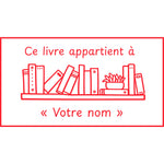 Étampe pour enseignant « Ce livre appartient à » – encre rouge