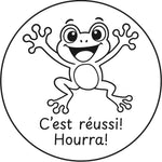 Étampe pour enseignant « C’est réussi! Hourra! » - encre noire
