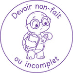 Étampe pour enseignant Devoir non fait ou incomplet - mauve