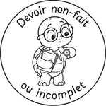 Étampe pour enseignant Devoir non fait ou incomplet - noir