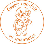 Étampe pour enseignant Devoir non fait ou incomplet - orange