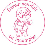 Étampe pour enseignant Devoir non fait ou incomplet - rose