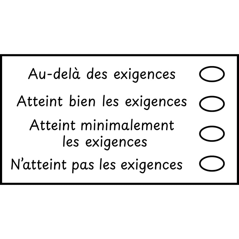 Étampе pour enseignant « Exigences quatre critères »
