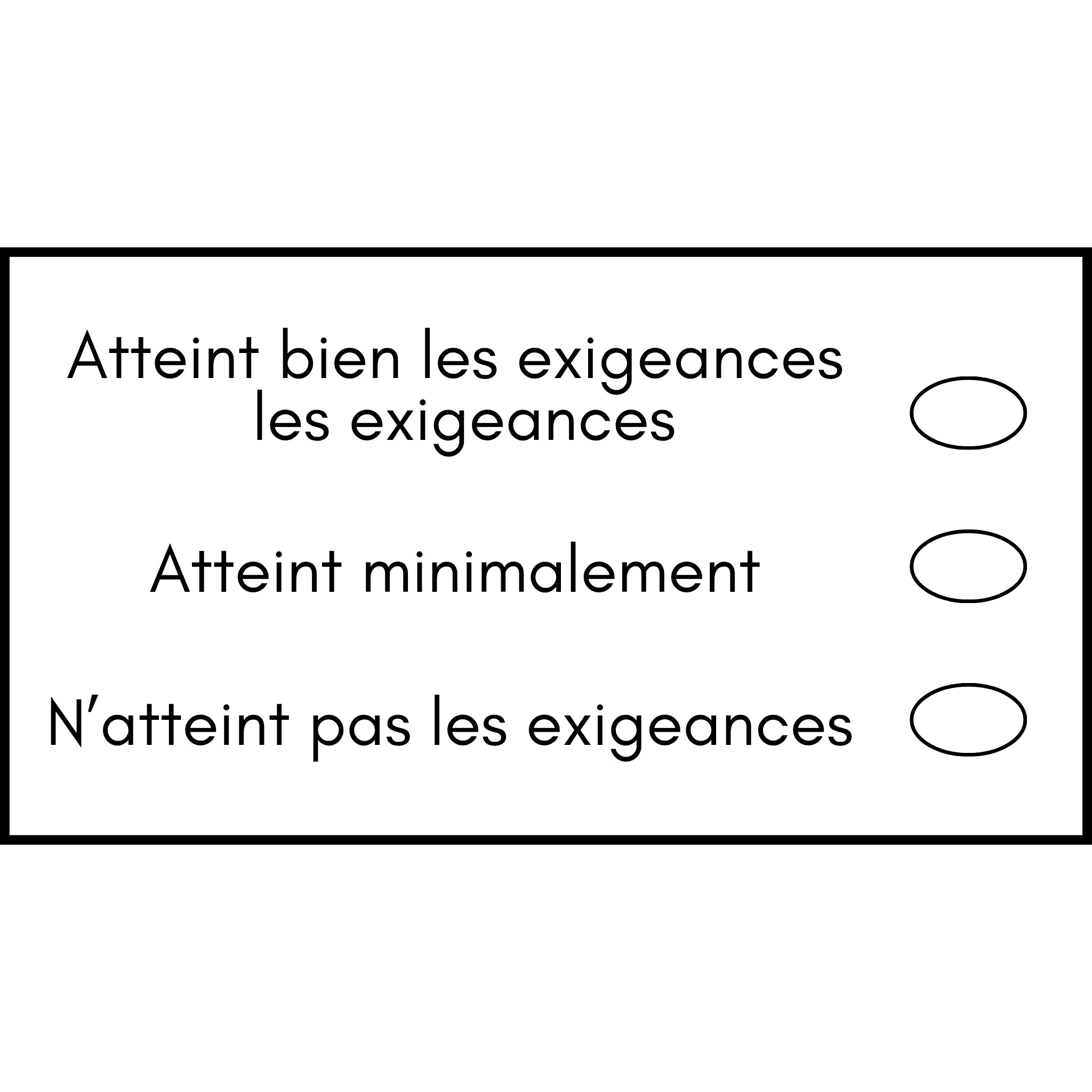 Étampе pour enseignant « Exigences trois critères »