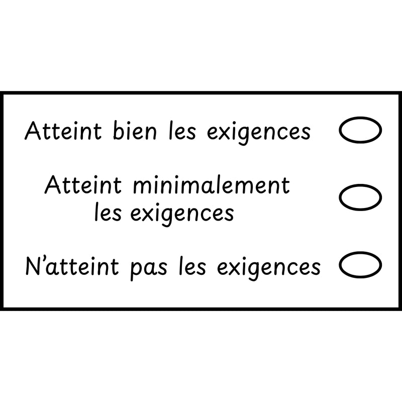Étampе pour enseignant « Exigences trois critères »