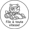 Étampе pour enseignant « File à toute vitesse! »