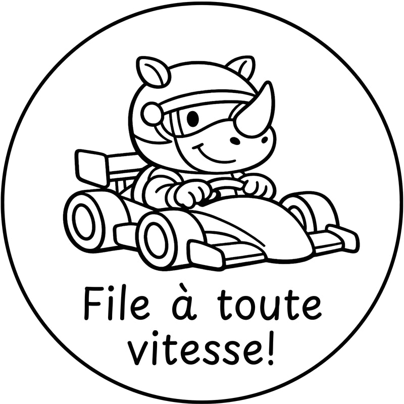 Étampе pour enseignant « File à toute vitesse! »