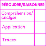 Étampe pour enseignant « Grille de correction raisonner / résoudre » – encre rose