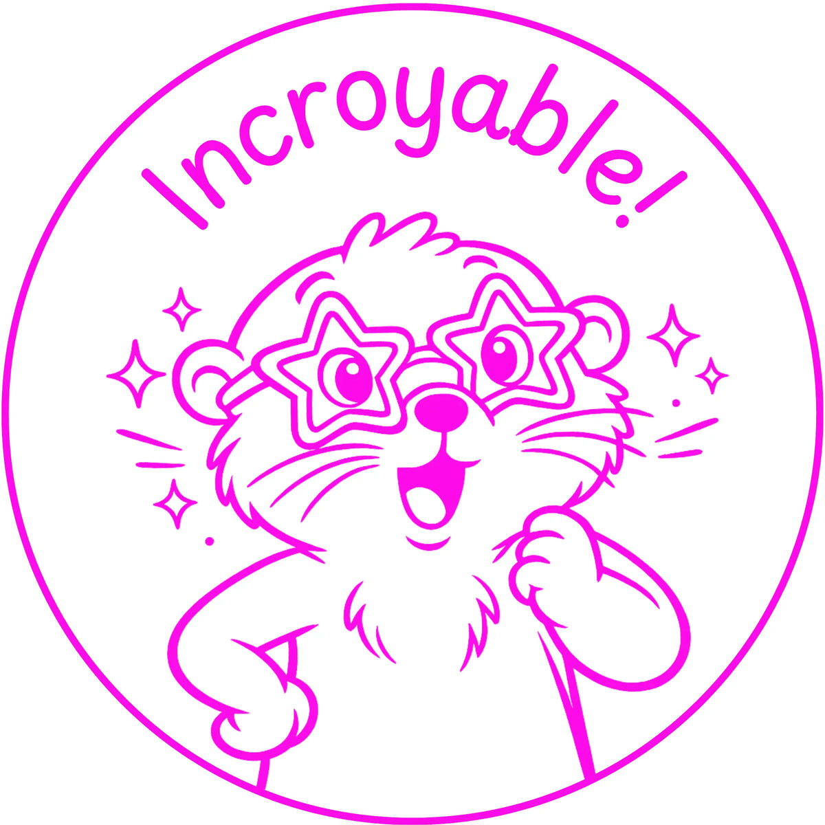 Étampe pour enseignant « Incroyable! » – encre rose