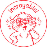 Étampe pour enseignant « Incroyable! » – encre rouge