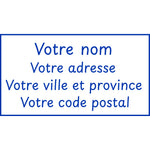 Étampe pour enseignant « nom et adresse personnalisable » – encre bleue