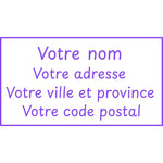 Étampe pour enseignant « nom et adresse personnalisable » – encre mauve