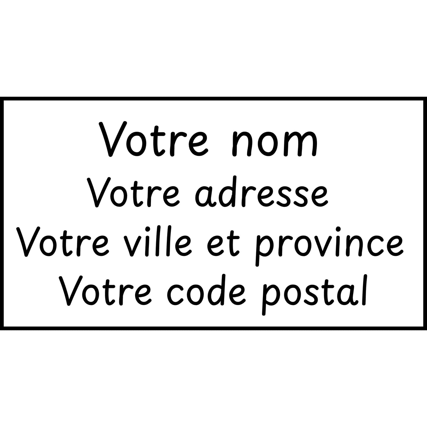 Étampe pour enseignant « nom et adresse personnalisable » – encre noire