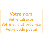 Étampe pour enseignant « nom et adresse personnalisable » – encre orange