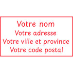 Étampe pour enseignant « nom et adresse personnalisable » – encre rouge