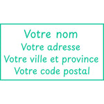 Étampe pour enseignant « nom et adresse personnalisable » – encre verte