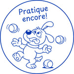 Étampe pour enseignant « Pratique encore » – encre bleue