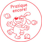 Étampe pour enseignant « Pratique encore » – encre rouge