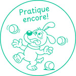 Étampe pour enseignant « Pratique encore » – encre verte