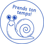 Étampe pour enseignant « Prends ton temps! » – encre bleue