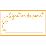 Étampe pour enseignant « Signature du parent » – encre orange