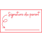 Étampe pour enseignant « Signature du parent » – encre rouge
